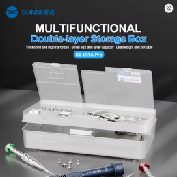 SUNSHINE SS-001A Pro Doppelschicht-Aufbewahrungsbox – Multifunktionale Sortierbox für Smartphones, Motherboards, Schrauben usw.