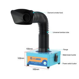 SUNSHINE SS-6604 MINI Rauchabsauger 220V – Smoke Remover Purifier mit 3-fach-Filter, passend für SS-890B MINI Lasermaschine