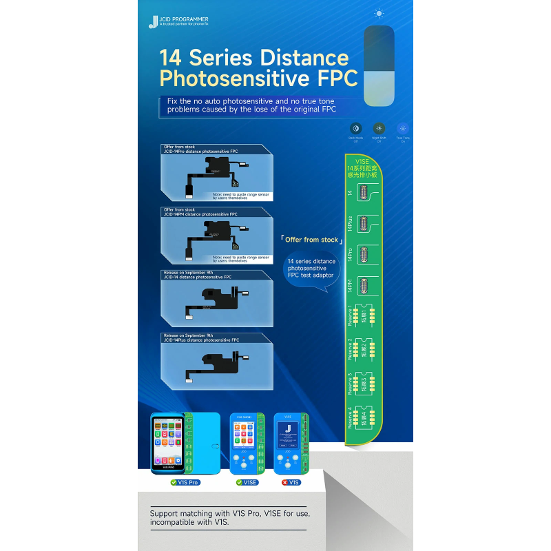 JCID Distance Photosensitive FPC für iPhone 13 und iPhone 14 Serie