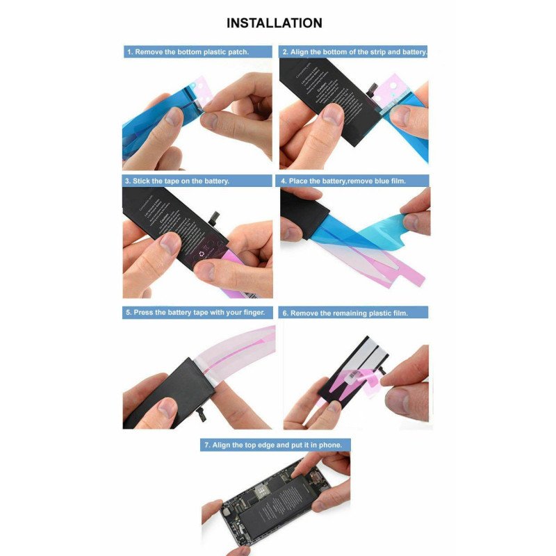 Klebestreifen für Akku iPhone 5, 6, 7, 8, X, 11, 12, 13 Serie, 5 Stk.