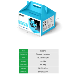 RELIFE RL-M6T Pro B11 – Trinokulares HD Stereo-Mikroskop 6,5X–65X Zoom mit LED-Ringlicht für Handy-Reparatur