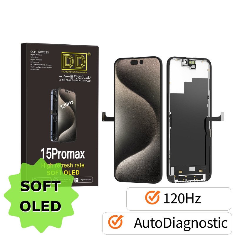 DD Auto Diagnostic Display Soft OLED 120 Hz für iPhone 15 Pro Max