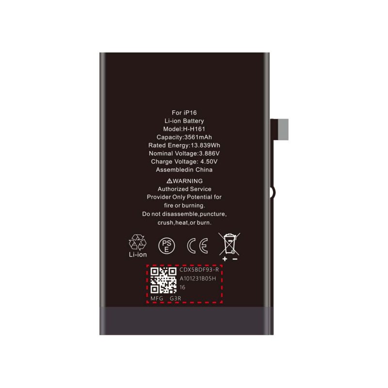 Huarigor Akku fur iPhone 16, 3.561mAh Standard K.
