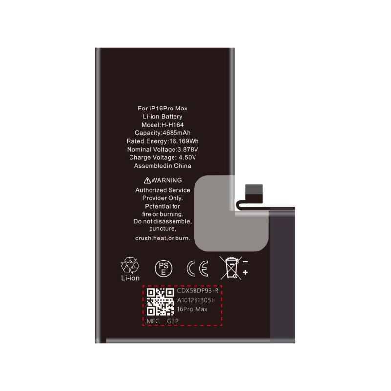 Huarigor Akku fur iPhone 16 Pro Max, 3.561mAh Standard K.