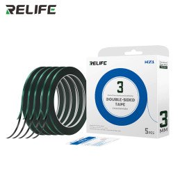 RELIFE HX1 Klebeband – DOPPELSEITIGES KLEBEBAND/3 mm/grün beschichtet/5 Stück