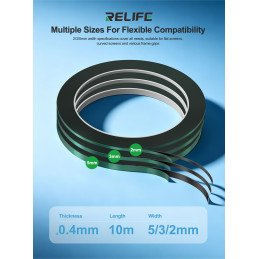 RELIFE HX1 Klebeband – DOPPELSEITIGES KLEBEBAND/3 mm/grün beschichtet/5 Stück