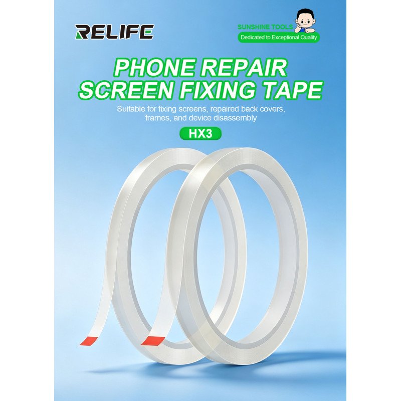 RELIFE HX3 Klebeband – DOPPELSEITIGES KLEBEBAND/6 mm/grün beschichtet/5 Stück