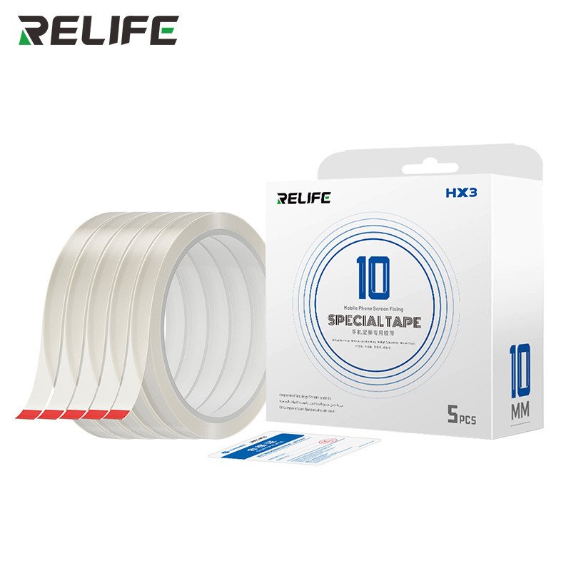 RELIFE HX3 Klebeband – DOPPELSEITIGES KLEBEBAND/10 mm/grün beschichtet/5 Stück
