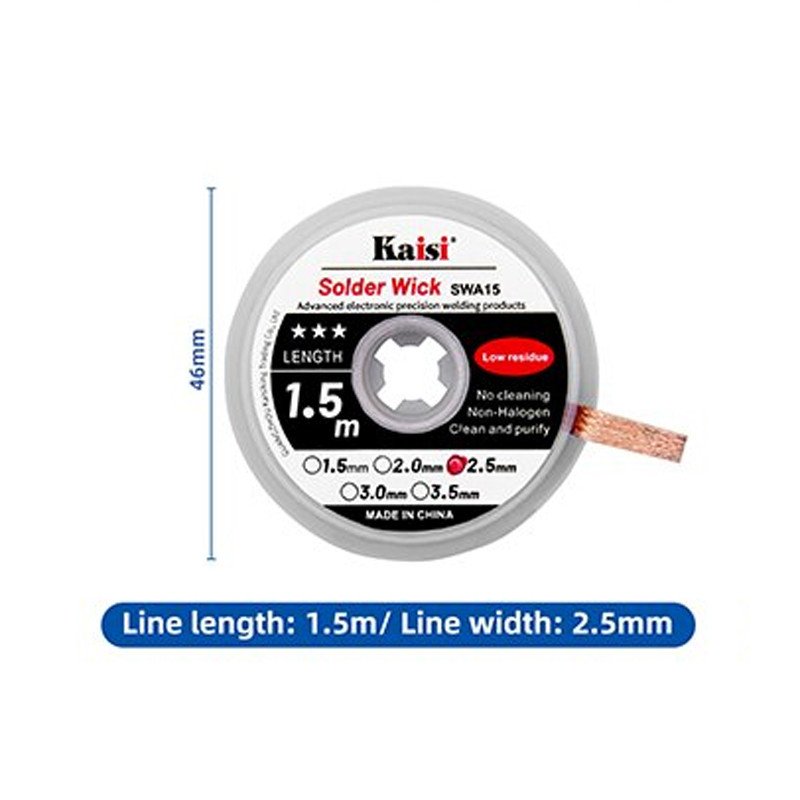 Kaisi 2515 Hochleistungs-Entlötlitze | 2,5 mm × 1,5 m
