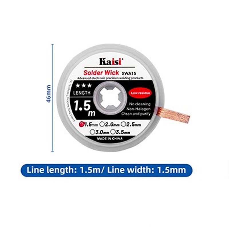 Kaisi 1515 Hochleistungs-Entlötlitze | 1,5 mm × 1,5 m