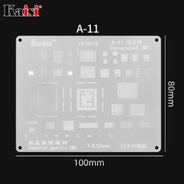 Kaisi 0.12 mm BGA Reballing Template for iPhone IC / CPU (A-11) | XS / XR / XS Max
