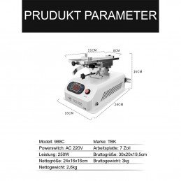 TBK-988C LCD Display Trennmaschine Seperator Easy Rotation