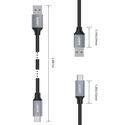 Aukey USB C Gerät mit USB A nur ein Kabel Laden- und Datentransfer in einem