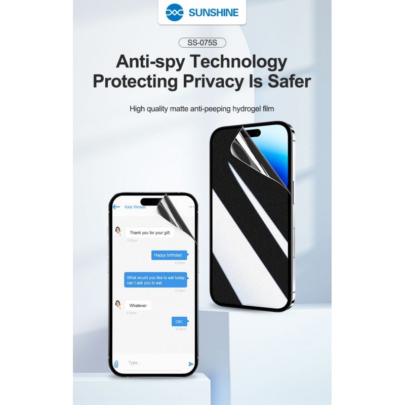 Hydrogel Schutzfolie SS-057S privacy film 50 Stk.