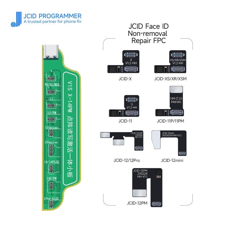 JCID Face ID Tag-on Flex iPhone X - iPhone 14 PM / Dot Matrix Flex ab 13 Serie