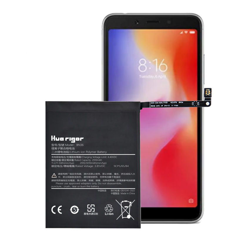Huarigor Akku für BN36 Xiaomi MI 6X/MI A2 2900mAh