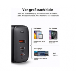 AUKEY 90W 3-Port PD Wall Charger Adapter Schnell Ladegrät PA-B6S