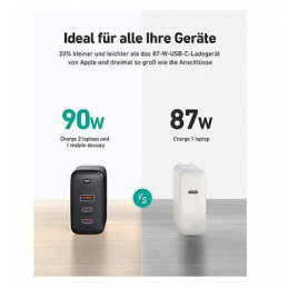 AUKEY 90W 3-Port PD Wall Charger Adapter Schnell Ladegrät PA-B6S