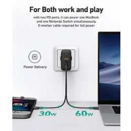 AUKEY 90W 3-Port PD Wall Charger Adapter Schnell Ladegrät PA-B6S
