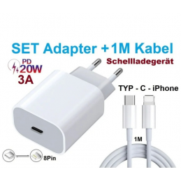 Power Adapter 20W mit Ladekable C-lightning 1M