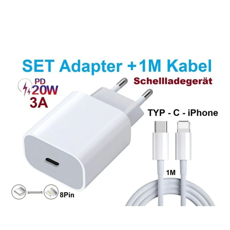 Power Adapter 20W mit Ladekable C-lightning 1M