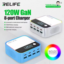RELIFE Q2 120W 8 Port GaN Ladegerät Dual PD/Dual QC/SCP