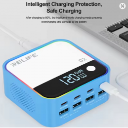 RELIFE Q2 120W 8 Port GaN Ladegerät Dual PD/Dual QC/SCP
